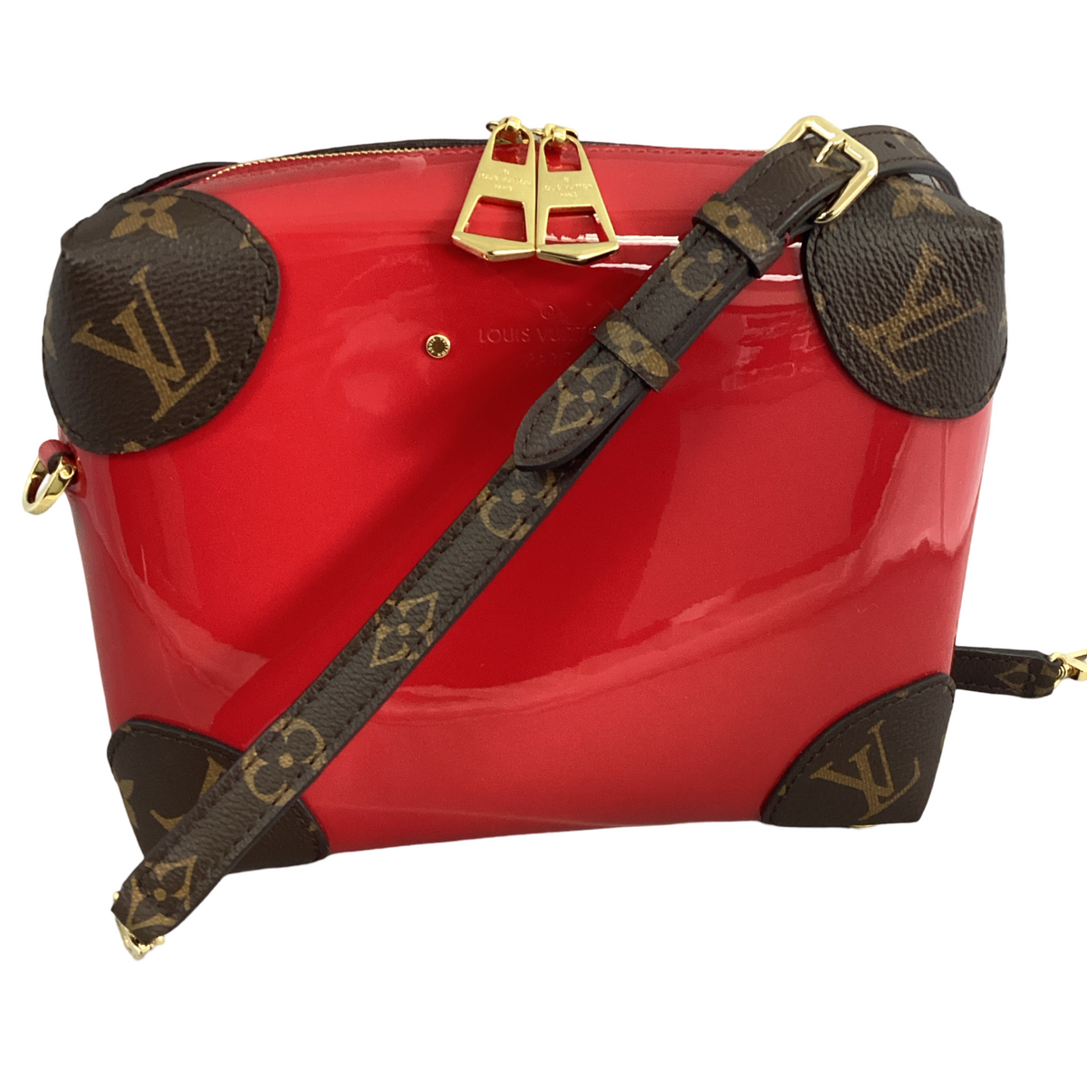 Louis Vuitton Elegant Red Patent Leather Strap Louis Vuitton Red Patent Leather Miroir Venice Bag – Couture LV main image 3