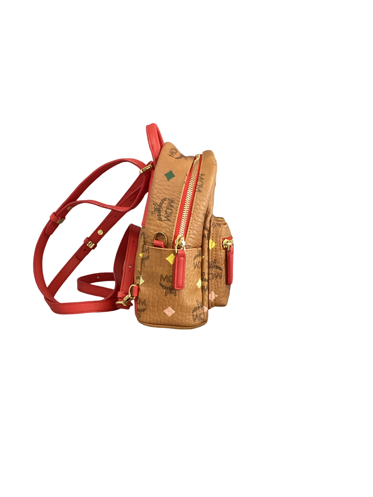 MCM Skyoptic Visetos Mini Stark Bebe Boo Backpack with wallet set