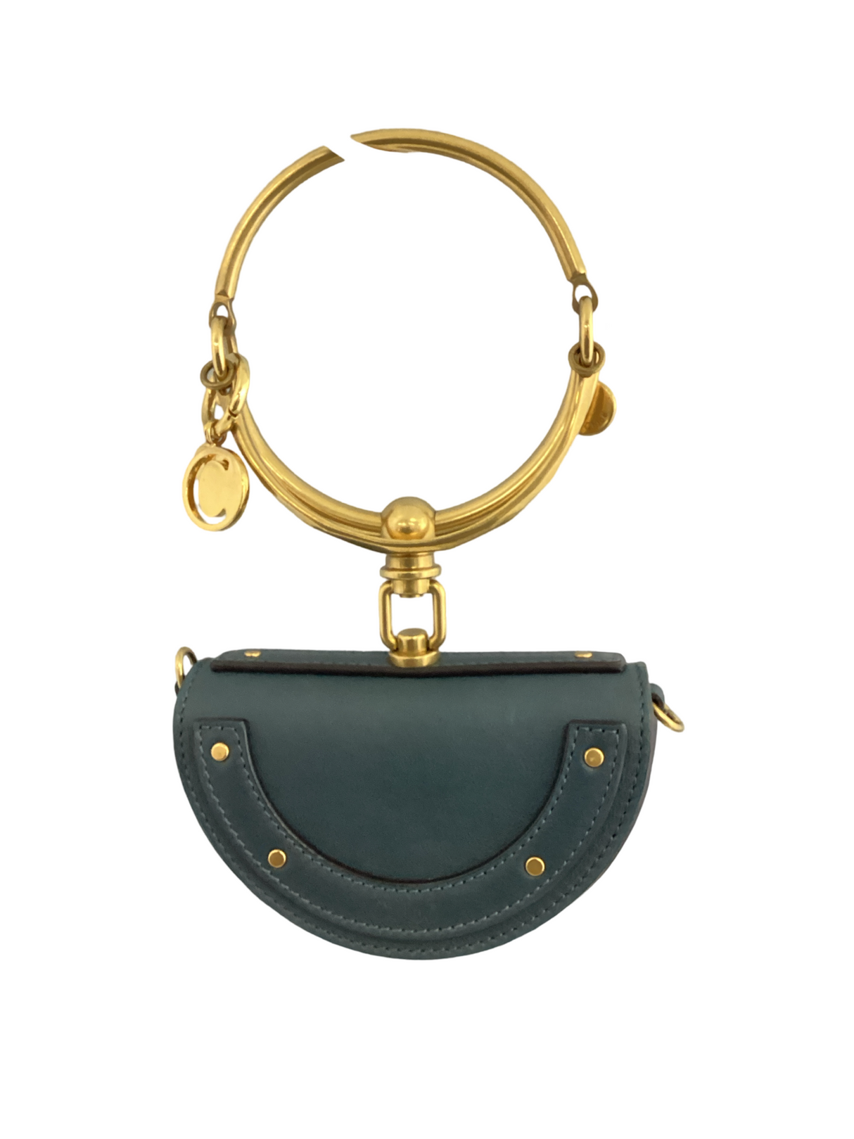 Chloe Blue Calfskin Small Nile Bracelet Bag