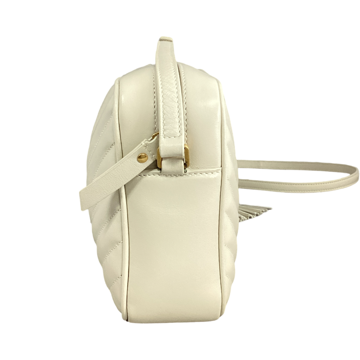 Yves Saint Laurent (YSL) White Medium Lou Camera Bag