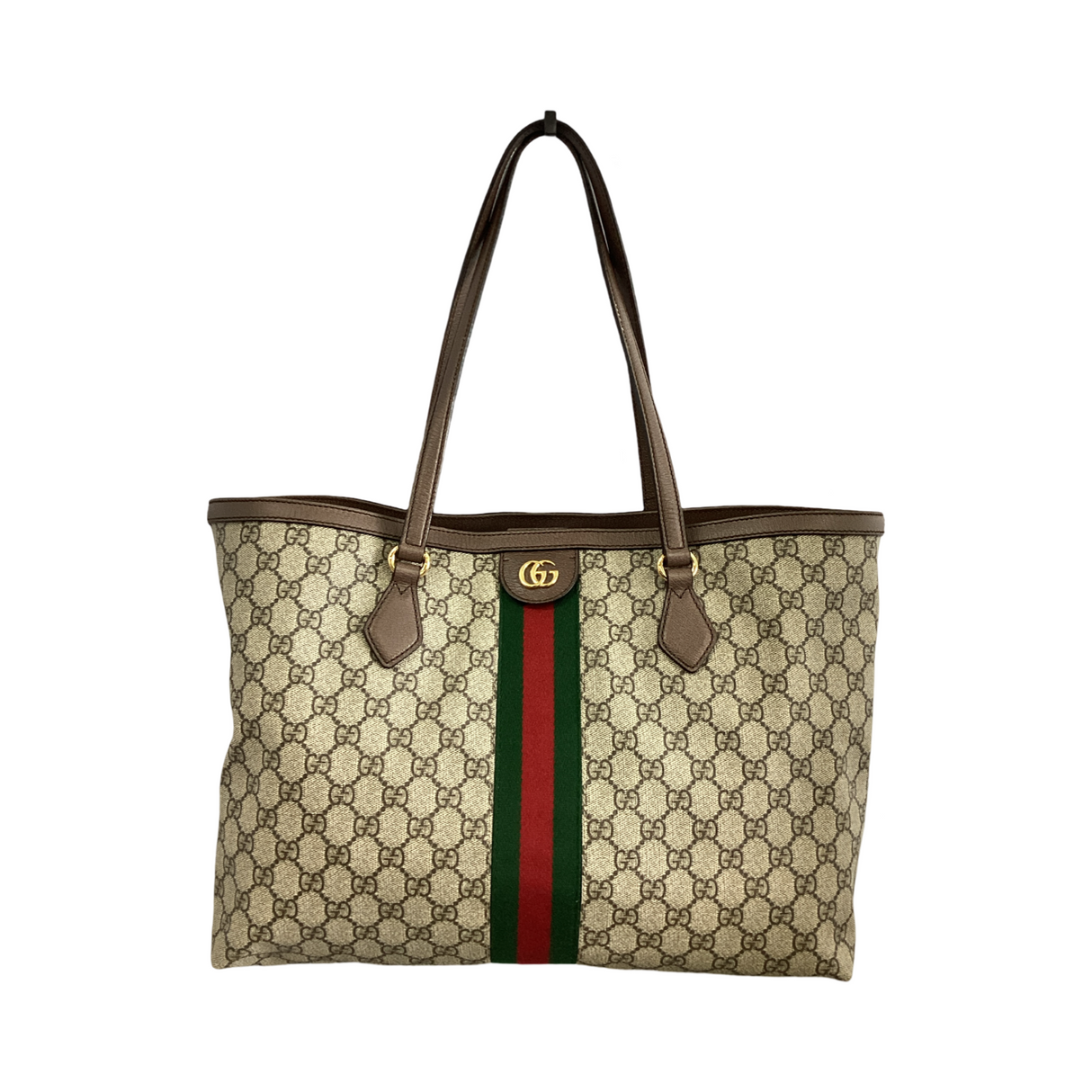 Gucci Medium GG Supreme Ophidia Shopping Tote Brown
