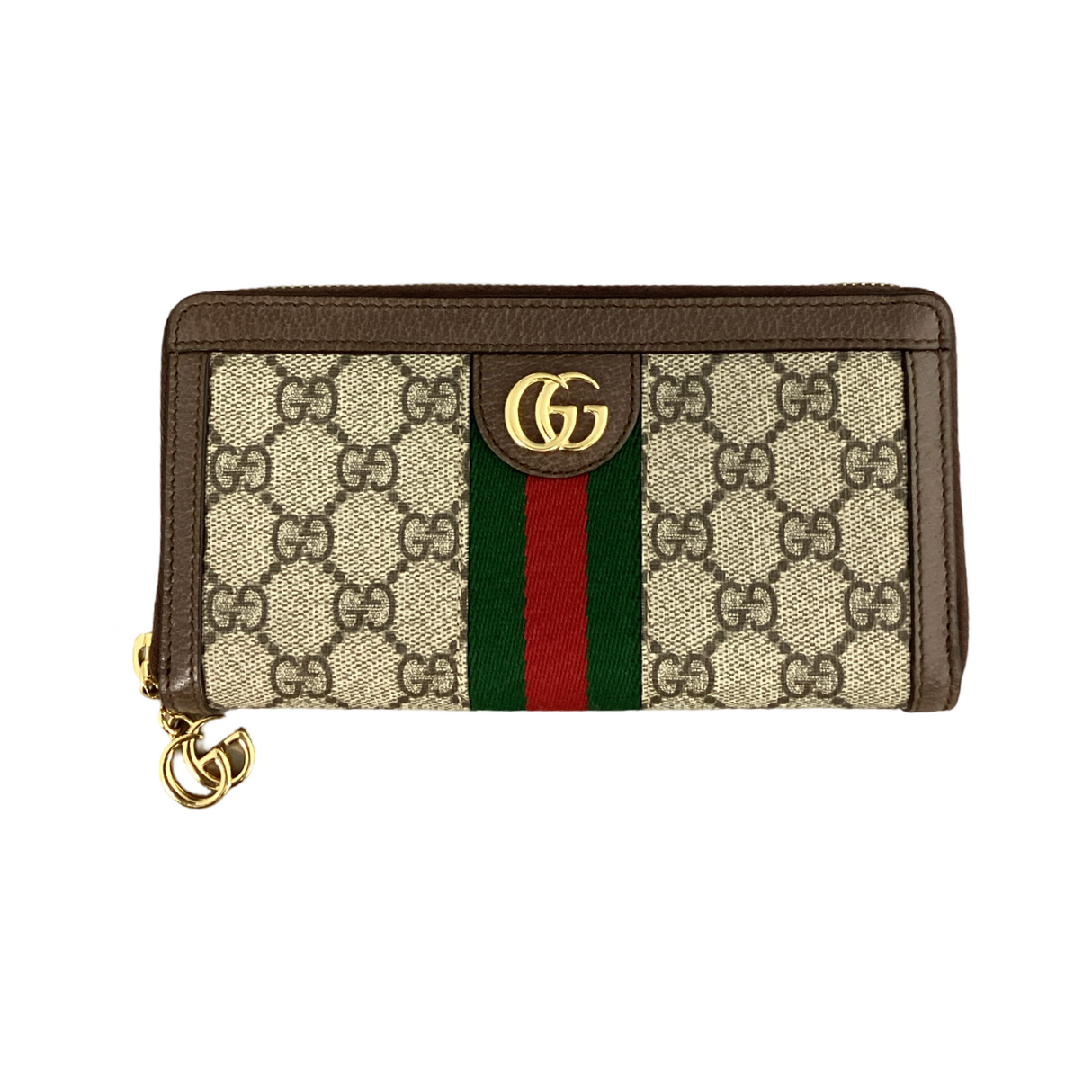 Gucci-GG Supreme Ophidia Zip Around Wallet