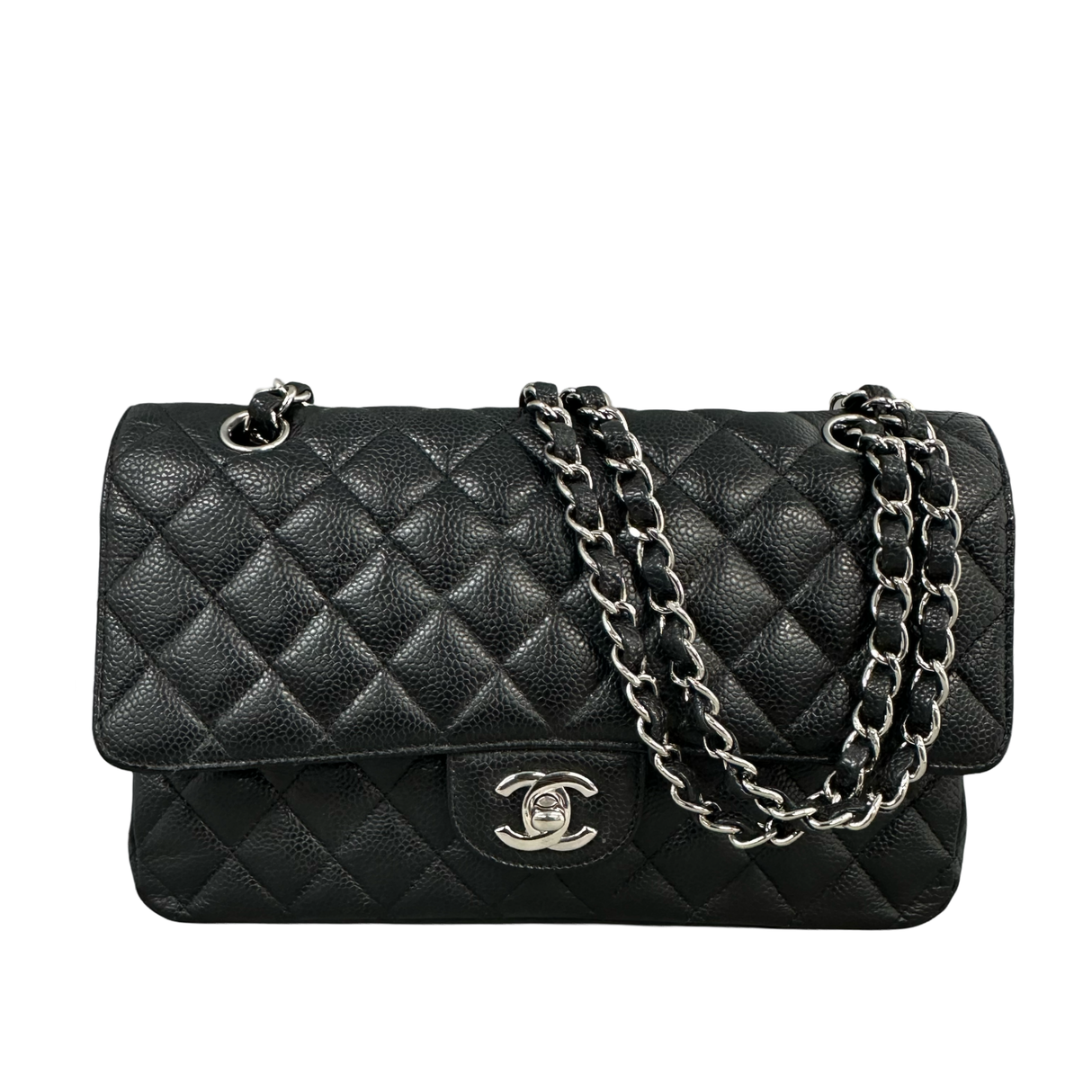 Chanel Medium Caviar Double Flap Bag in Black