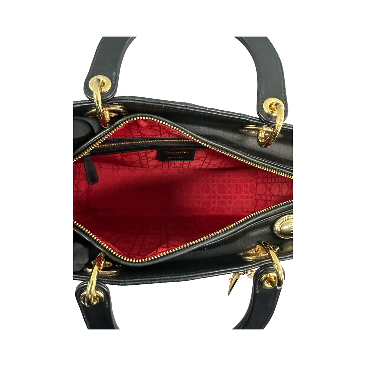 Christian Dior Black Cannage Leather Large Lady Dior
