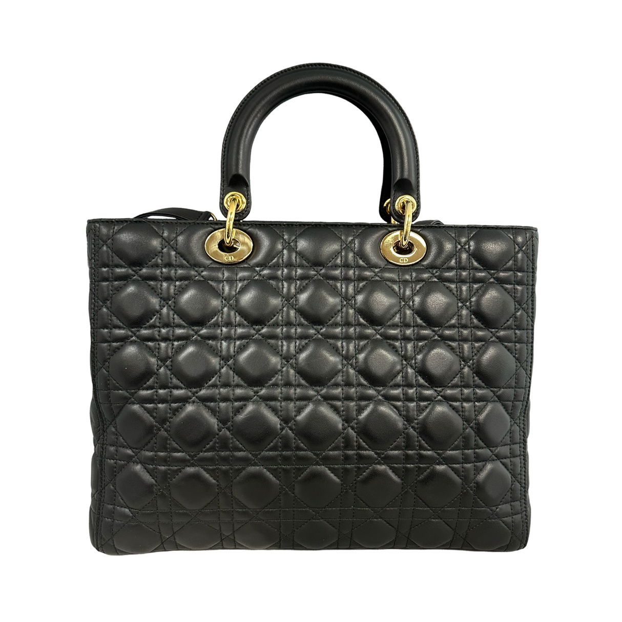 Christian Dior Black Cannage Leather Large Lady Dior