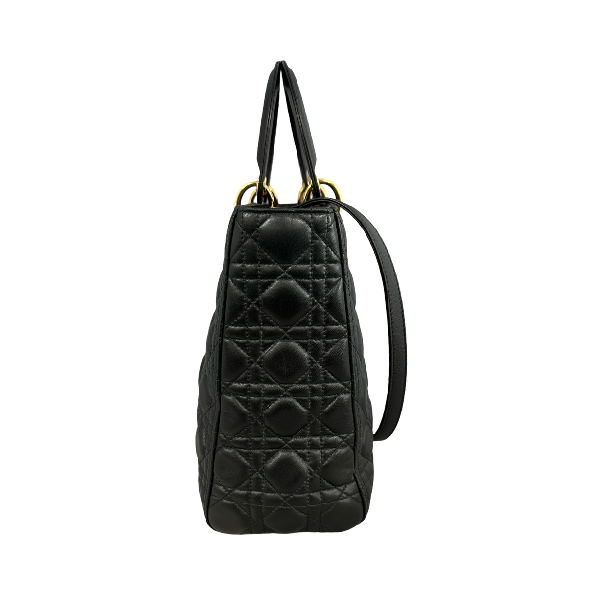 Christian Dior Black Cannage Leather Large Lady Dior