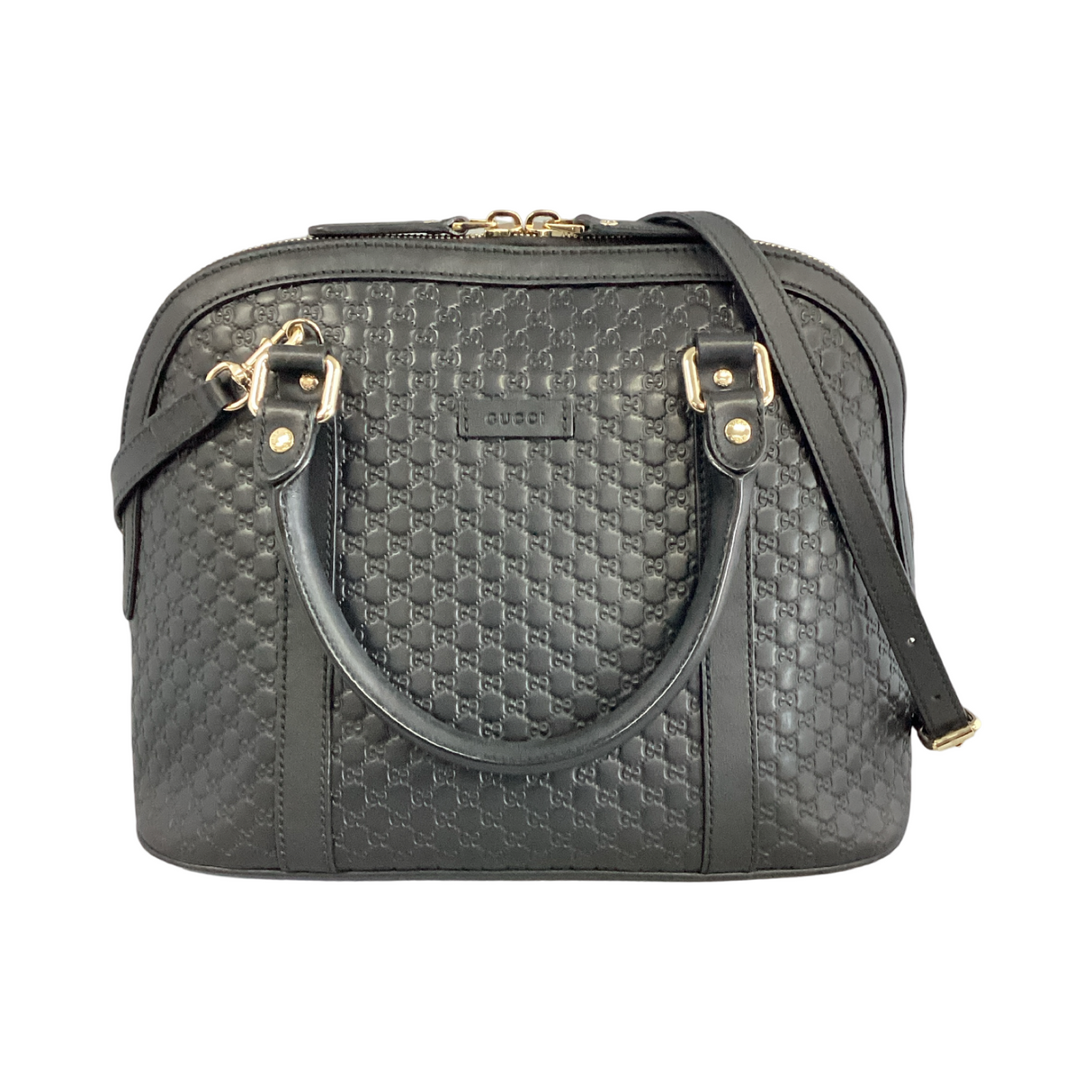 Gucci Black Microguccissima 2 Way Dome Bag Medium