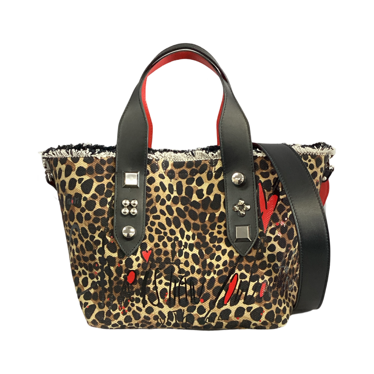 Christian Louboutin Frangibus Mini Leopard Canvas Tote