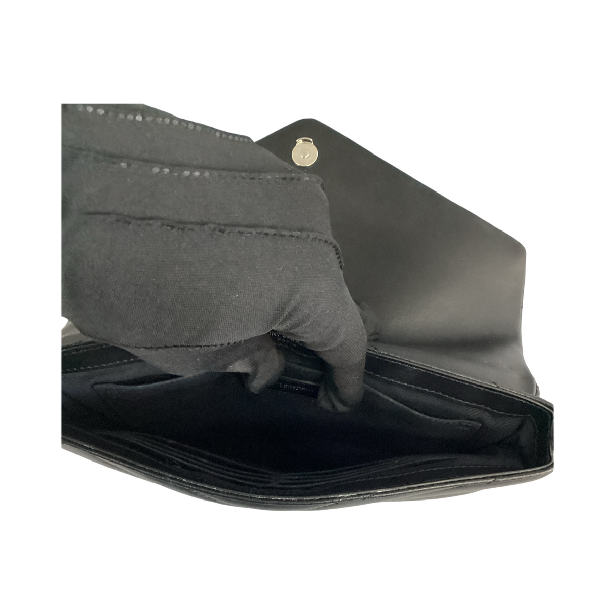 Saint Laurent (YSL)Black with Silver Hardware Wallet on Chain