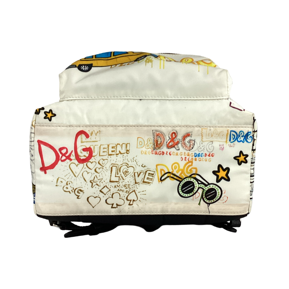 Dolce & Gabbana Nylon Multicolor Graffiti Small Backpack