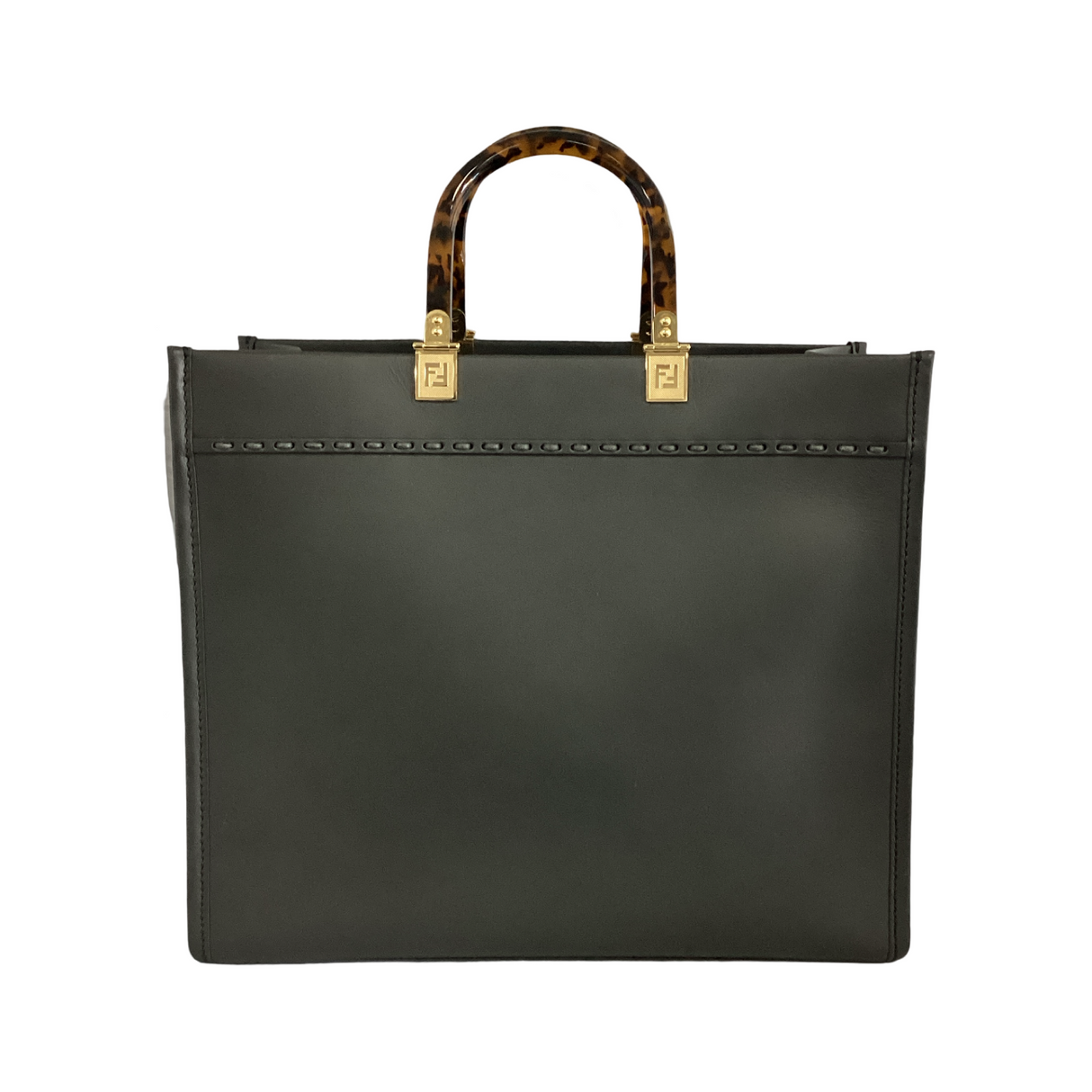 Fendi Grey Calfskin Sunshine Tote Medium