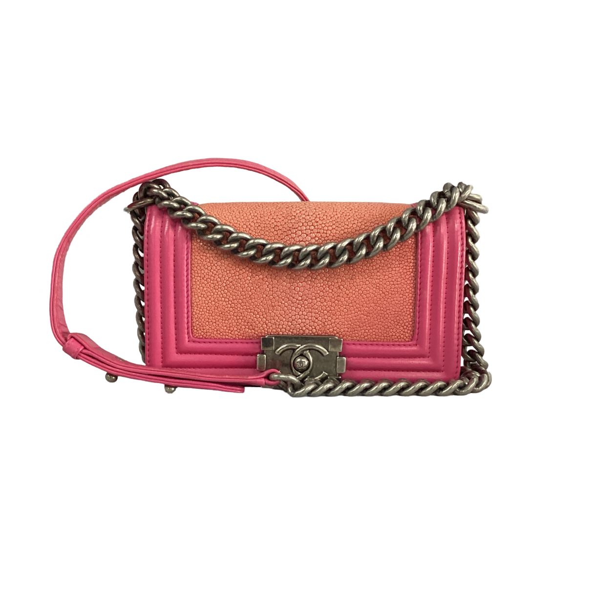 Chanel Small Pink Galuchat Boy Bag