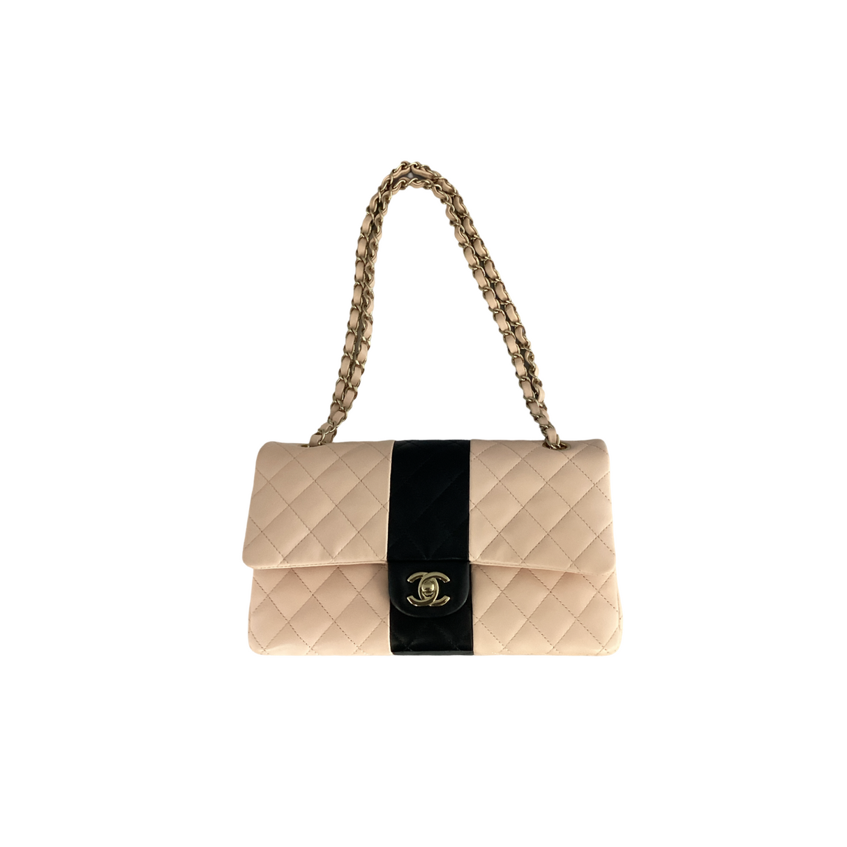 Chanel 2022 Classic Medium Bi-Stripe Double Flap Bag