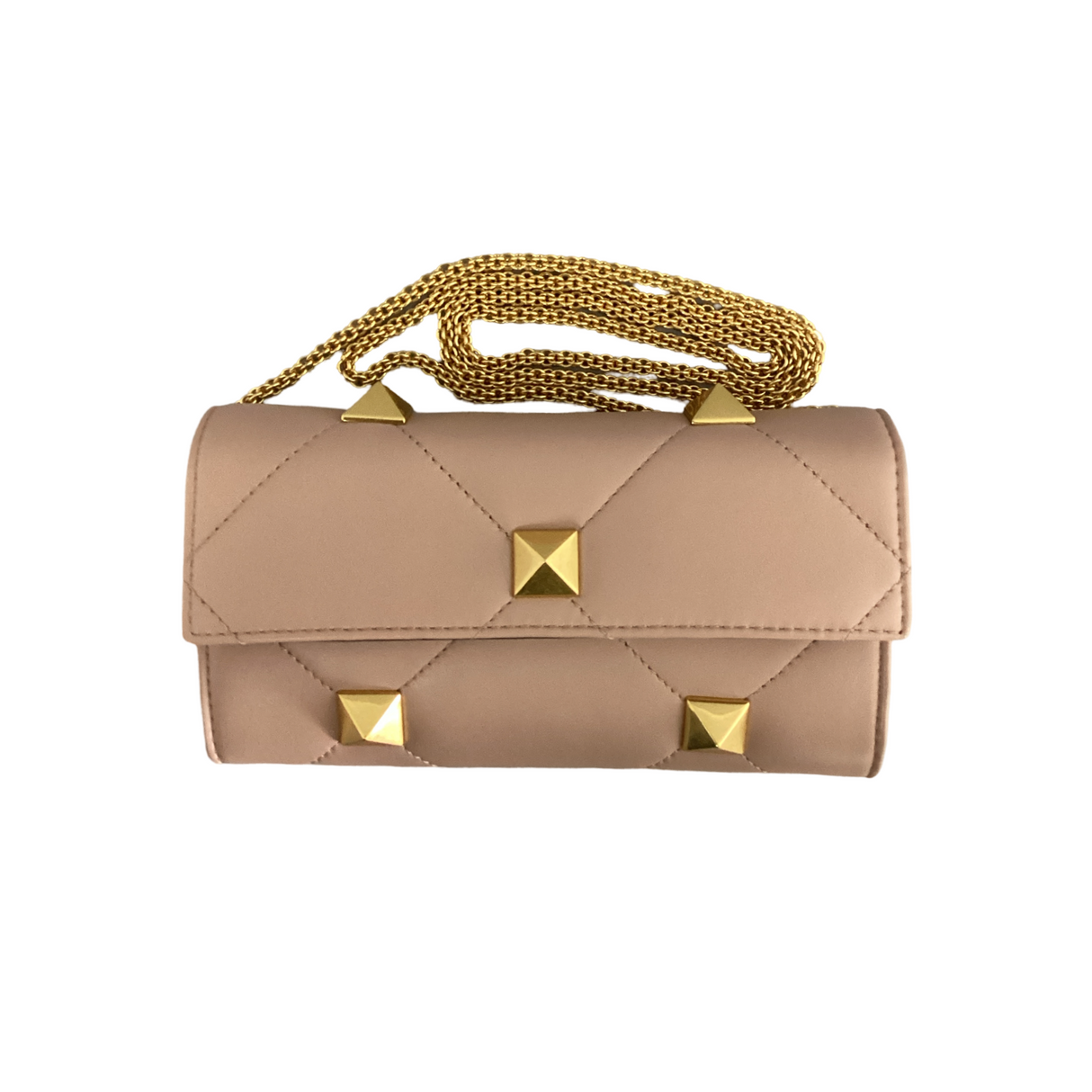Valentino Roman Stud Leather Wallet on Chain