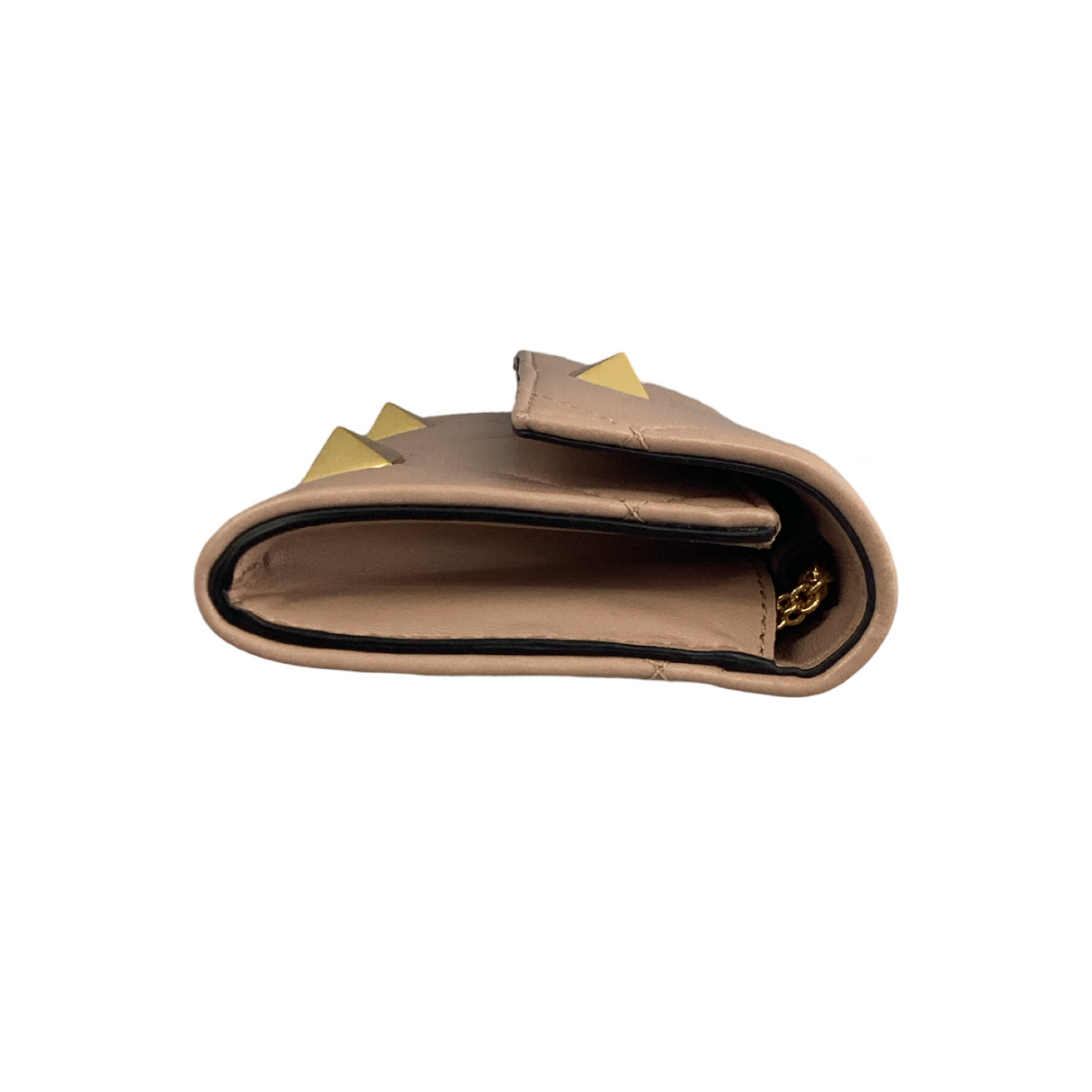 Valentino Roman Stud Leather Wallet on Chain
