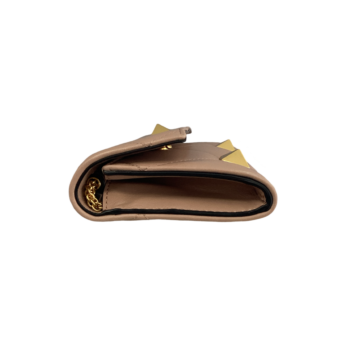 Valentino Roman Stud Leather Wallet on Chain
