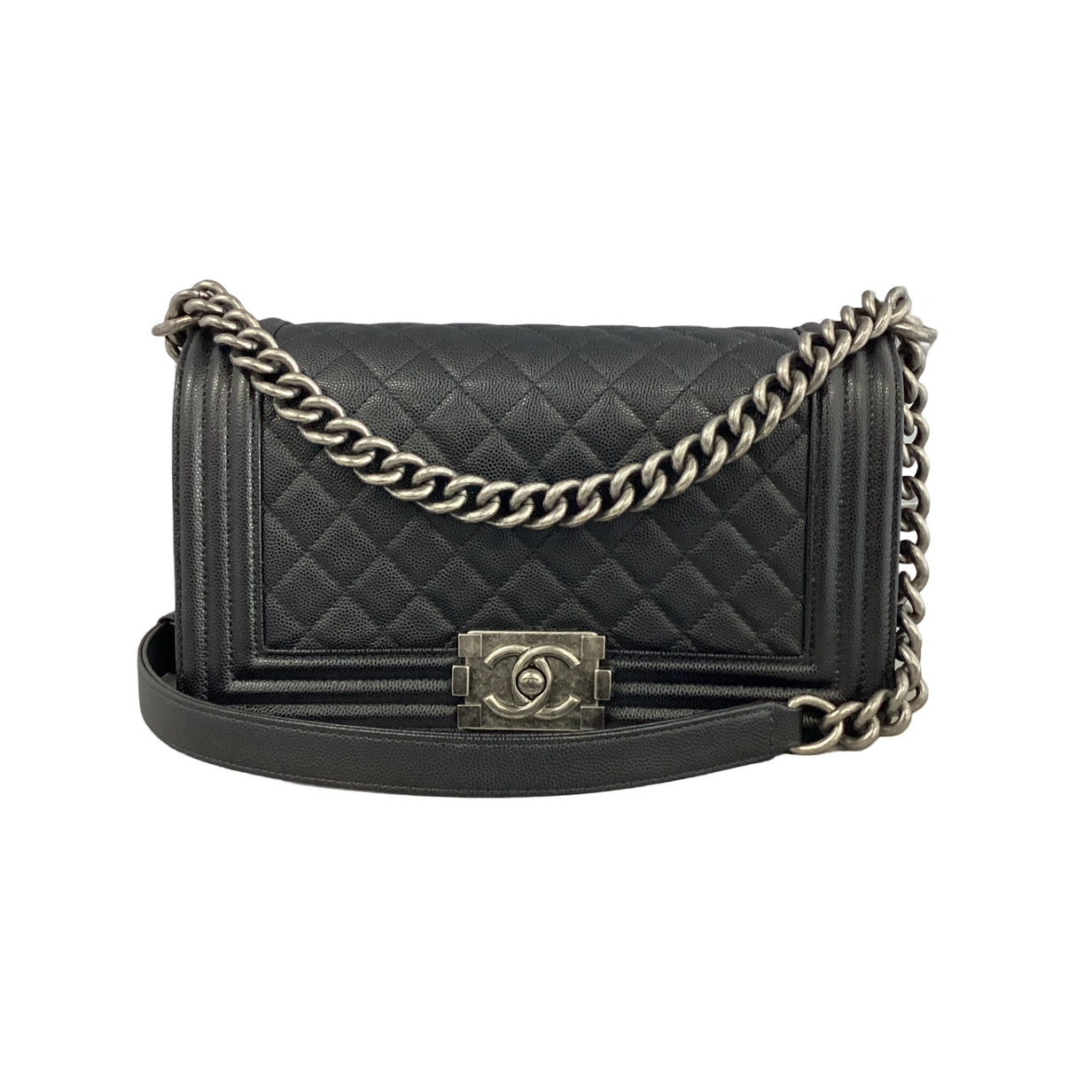 Chanel Black Caviar Medium Boy Flap Bag 2020