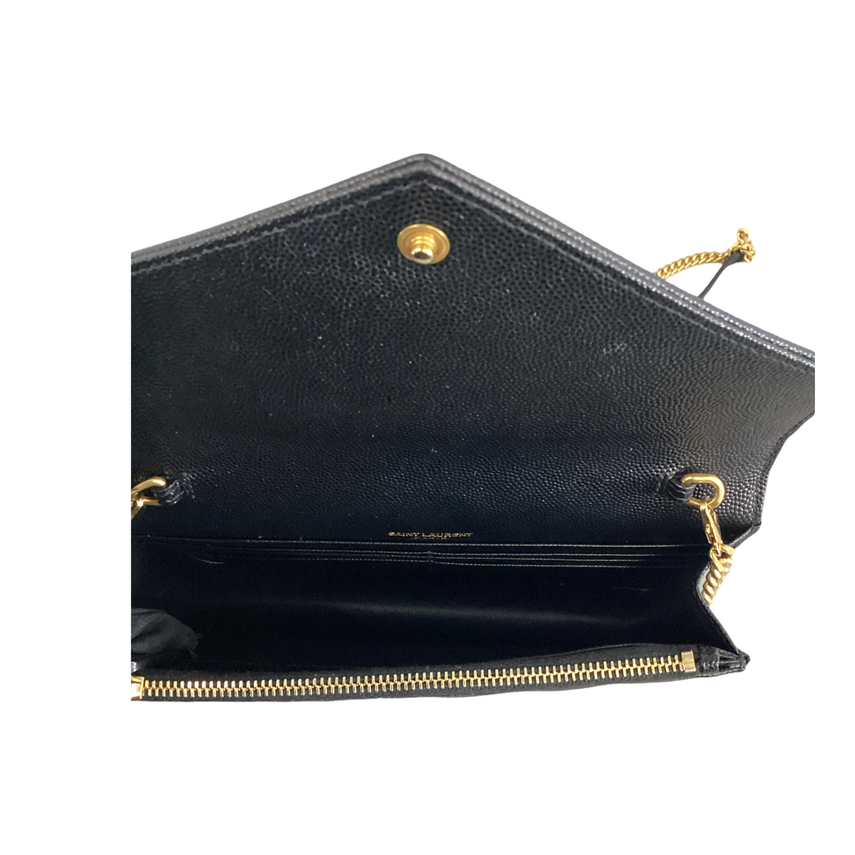 Saint Laurent (YSL) Black Cassandre Envelope Wallet On Chain
