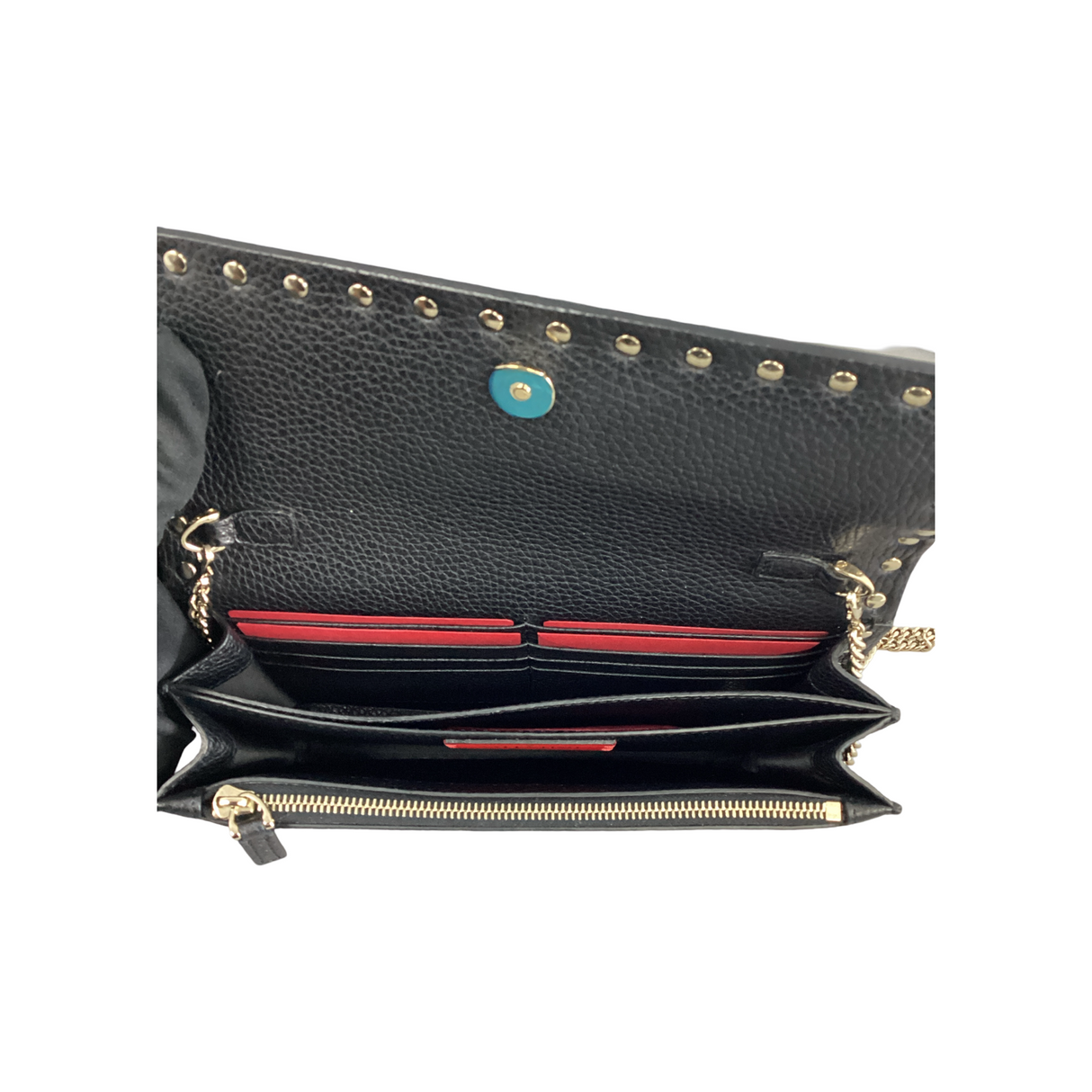 Valentino Black Rockstud Wallet on Chain