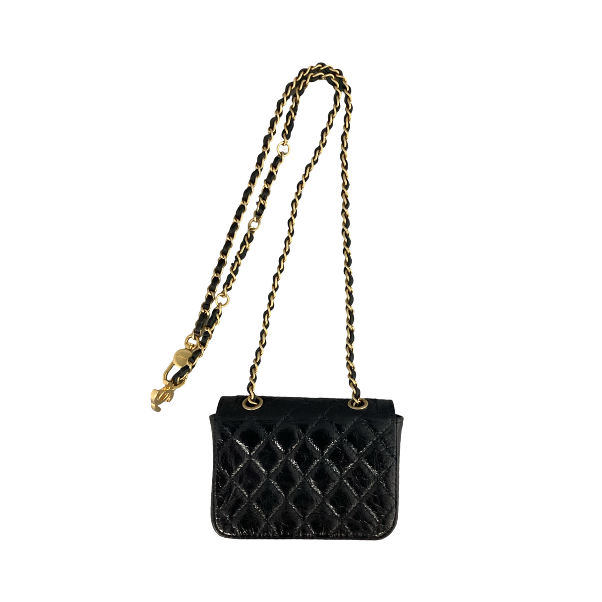 Chanel CC Shiny Aged Calfskin Mini Chain Belt Bag