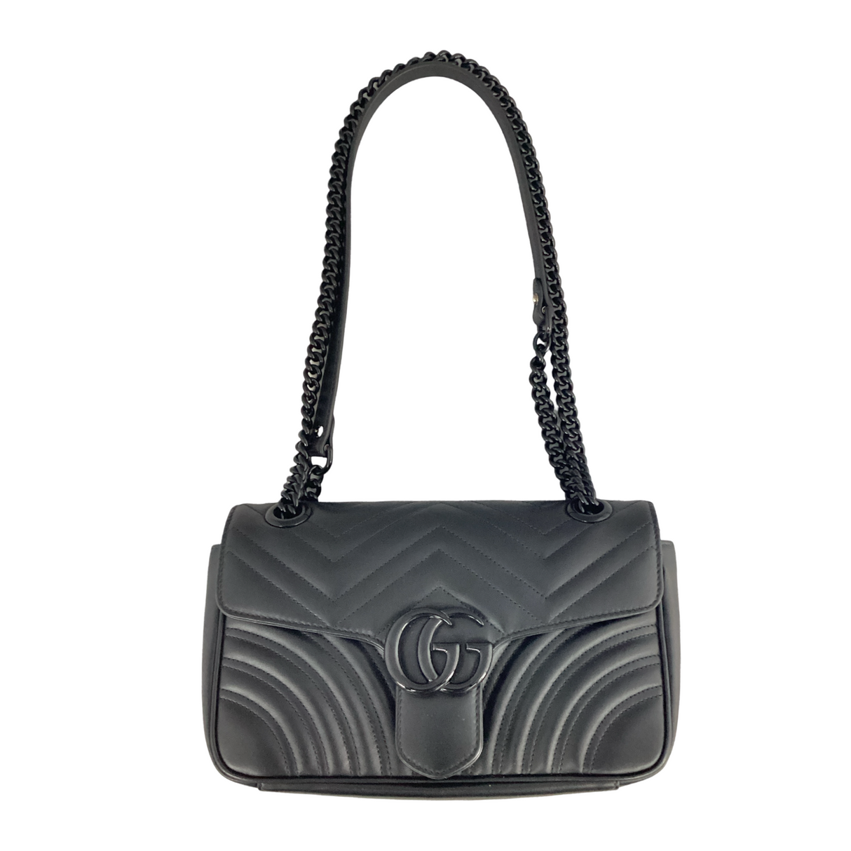 Gucci Black GG Marmont Shoulder Bag Small
