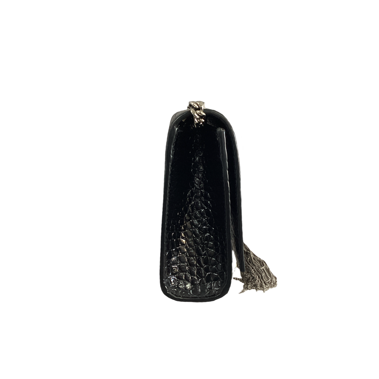 Saint Laurent(YSL) Medium Black Embossed Crocodile leather Kate