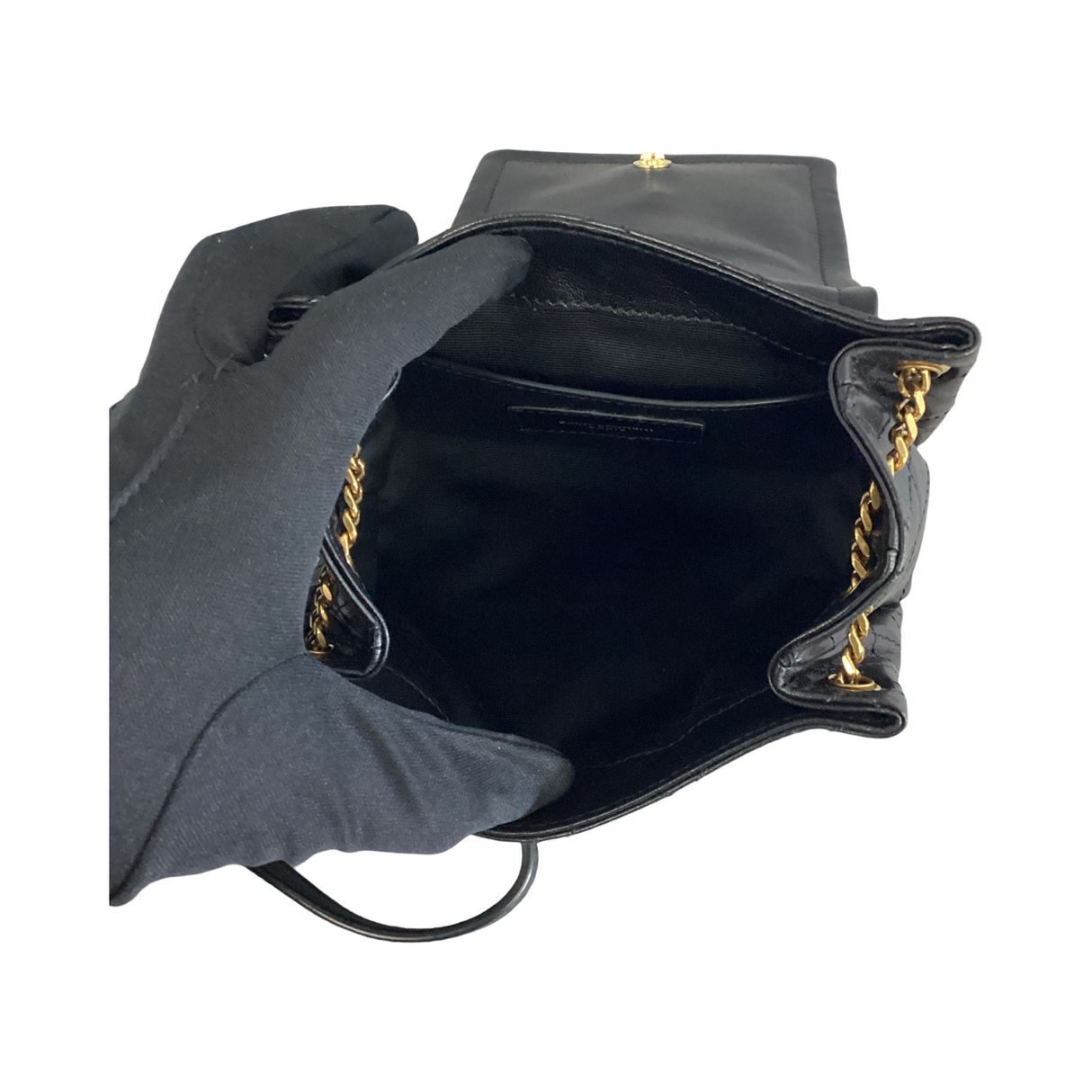 Saint Laurent (YSL) Black Leather Mini Nolita