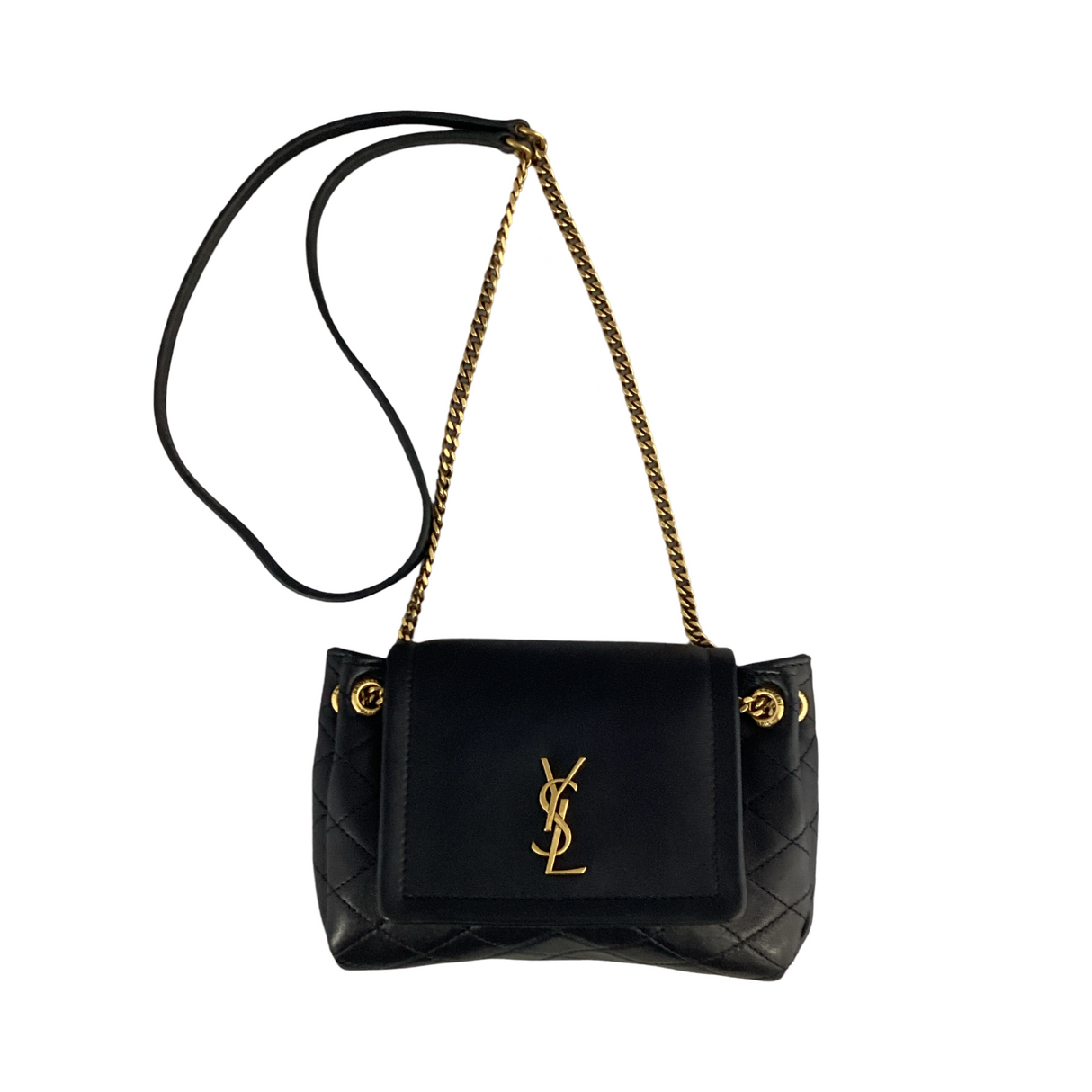 Saint Laurent (YSL) Black Leather Mini Nolita