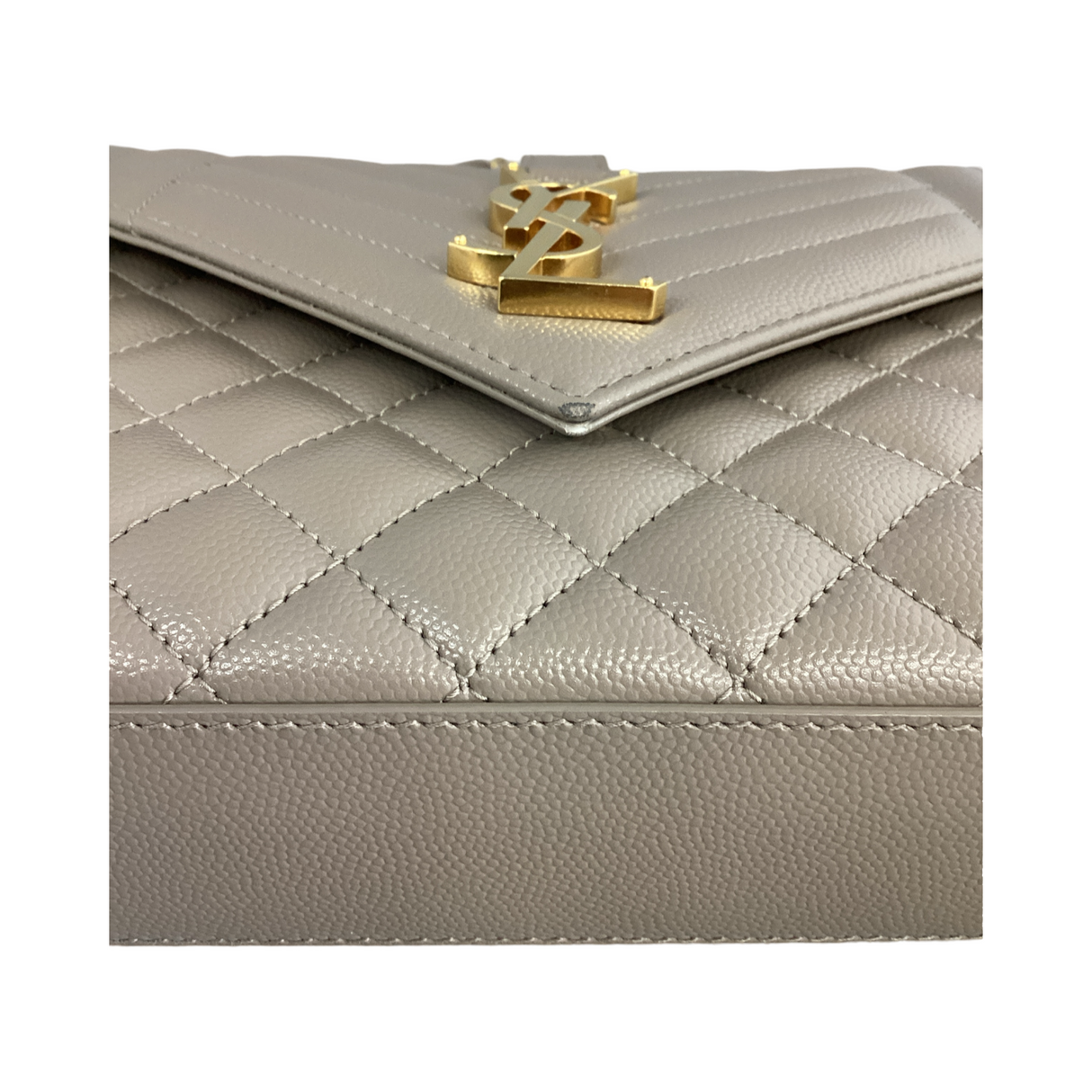 Yves Saint Laurent (YSL) Grain De Poudre Triquilt Medium Envelope Flap Bag