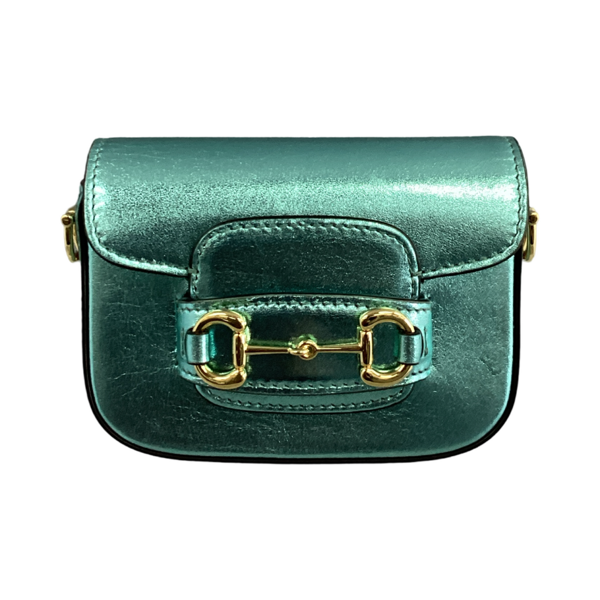 Gucci Mini Horsebit 1955 Metallic Green