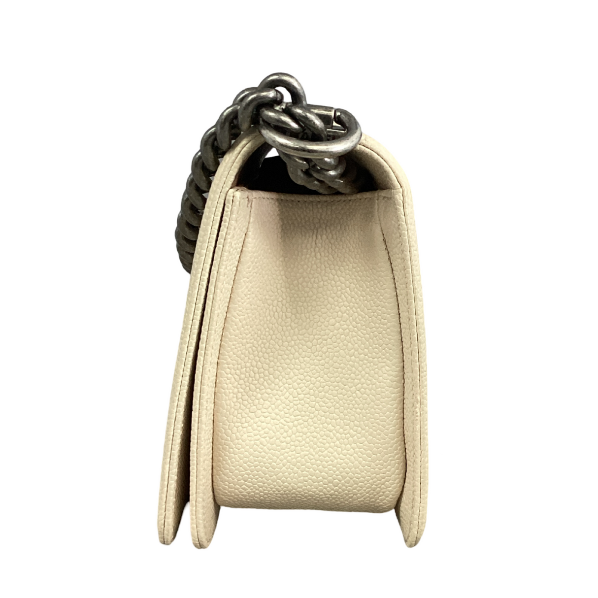 Chanel-Off White Caviar Boy Bag Medium