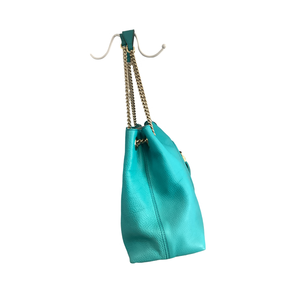 Gucci Soho Teal Pebble Medium Shoulder Tote