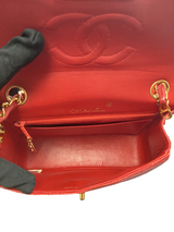 Chanel Vintage Red Lizard Square Mini Flap Bag