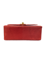 Chanel Vintage Red Lizard Square Mini Flap Bag