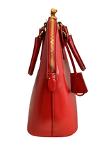 Prada Red Saffiano Vernice Promenade Tote