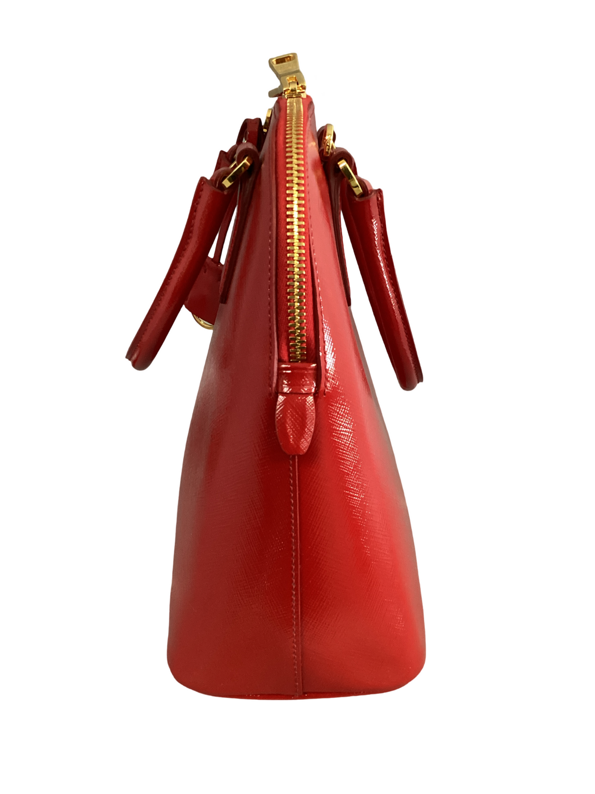 Prada Red Saffiano Vernice Promenade Tote