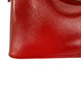 Prada Red Saffiano Vernice Promenade Tote