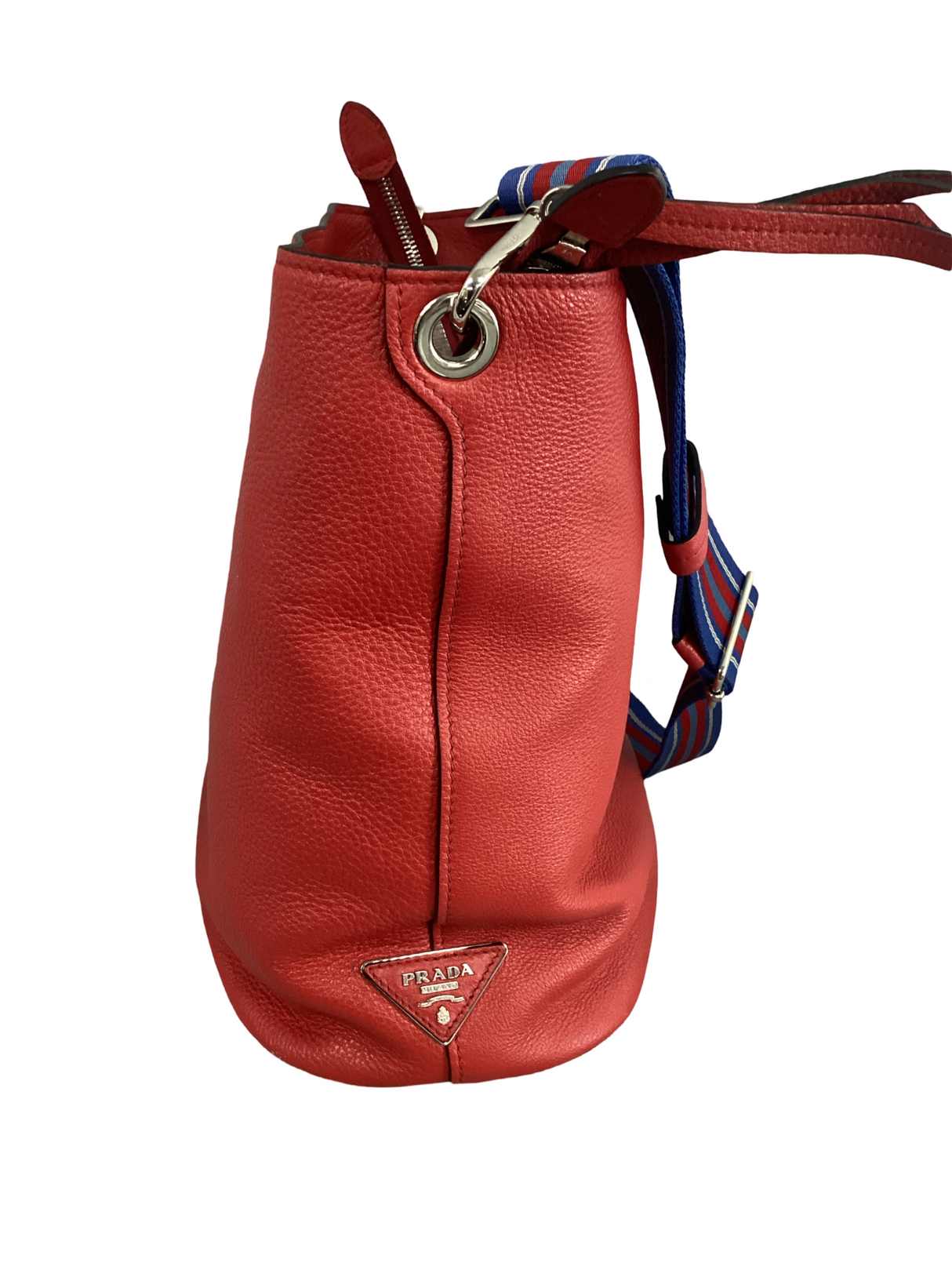 Prada Red Vitello Phenix Bucket Bag