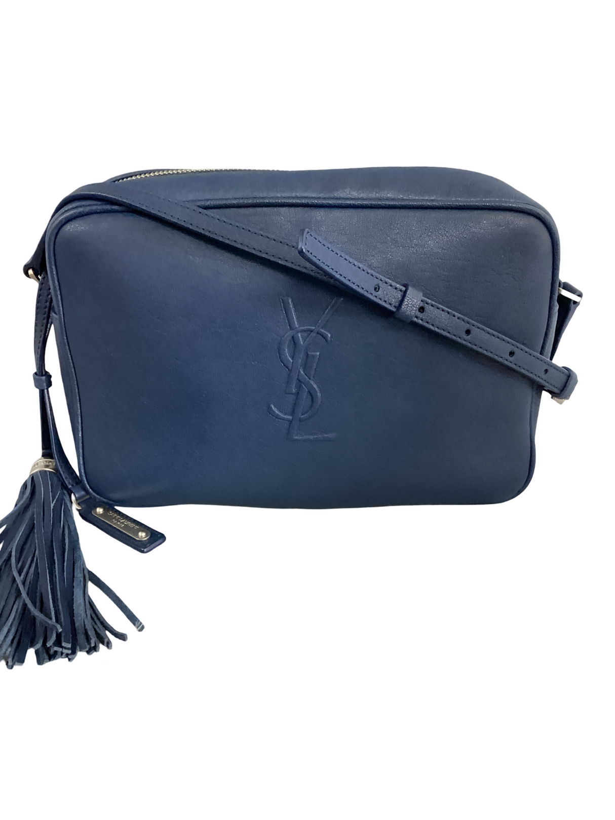 Yves Saint Laurent (YSL) Monogram Blue Lou Camera Bag