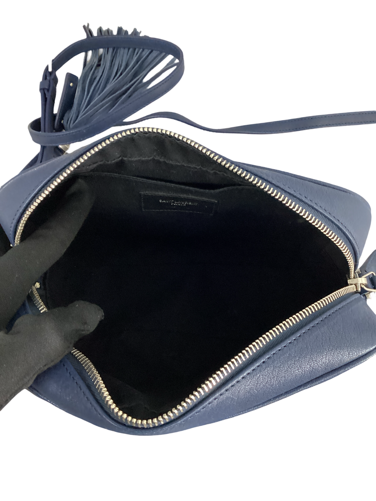 Yves Saint Laurent (YSL) Monogram Blue Lou Camera Bag