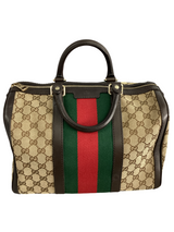 Gucci GG Canvas Medium Web Boston Bag