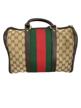 Gucci GG Canvas Medium Web Boston Bag