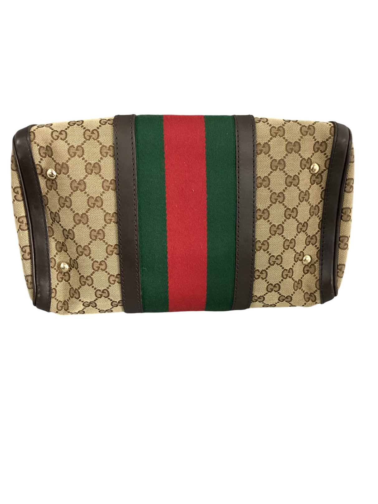 Gucci GG Canvas Medium Web Boston Bag