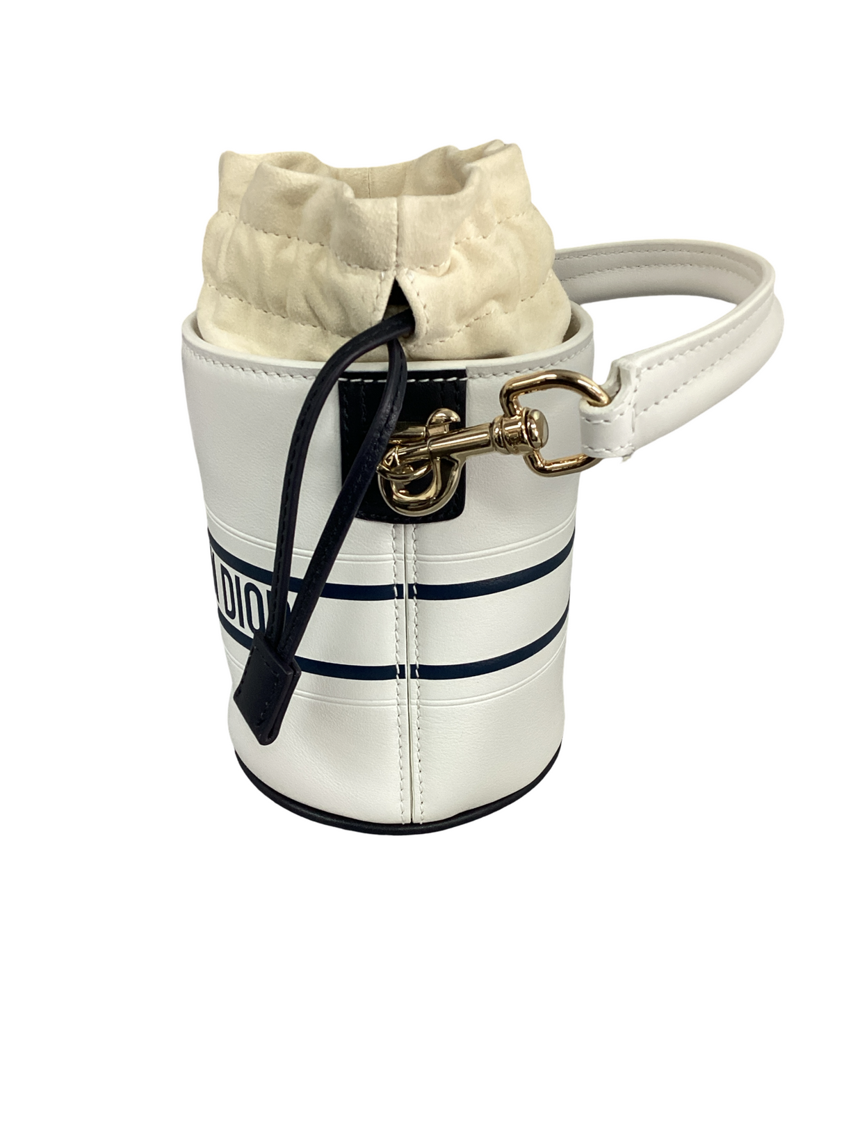 Christian Dior White Calfskin 2 Way Bucket Bag