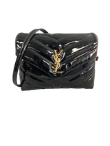 Yves Saint Laurent (YSL) Monogram Matelasse Patent Toy Loulou Crossbody Bag