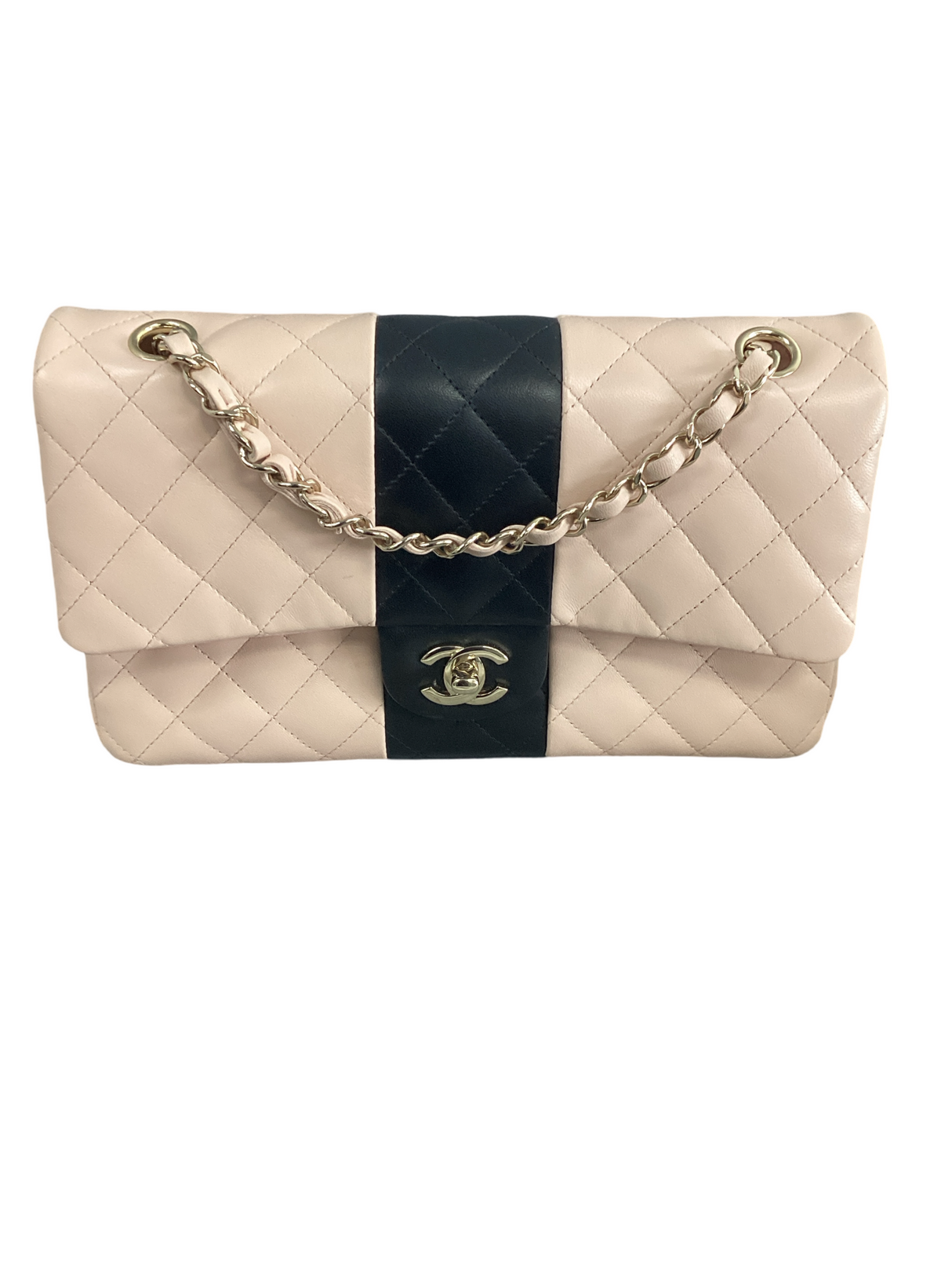 Chanel 2022 Classic Medium Bi-Stripe Double Flap Bag