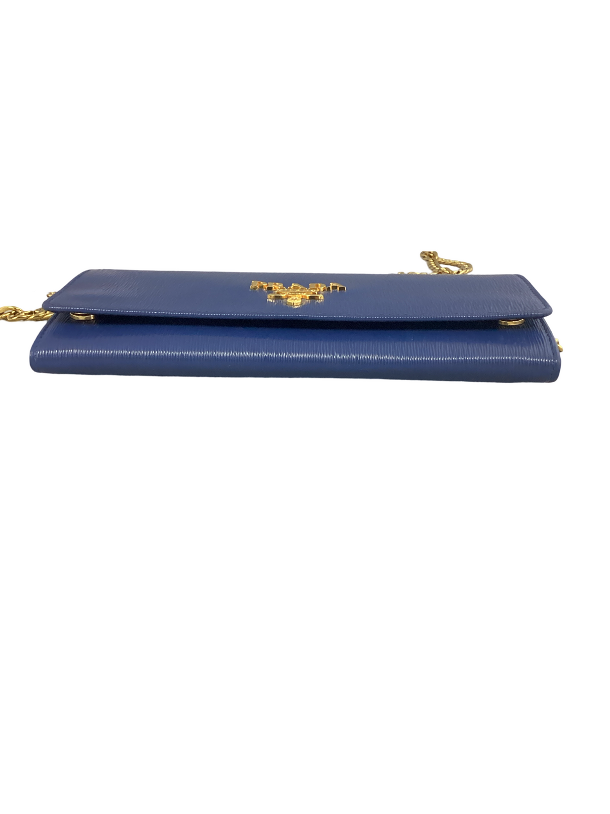 Prada Blue Vitello Move Wallet on Chain