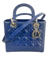 Christian Dior Blue Medium Cannage Lady Dior