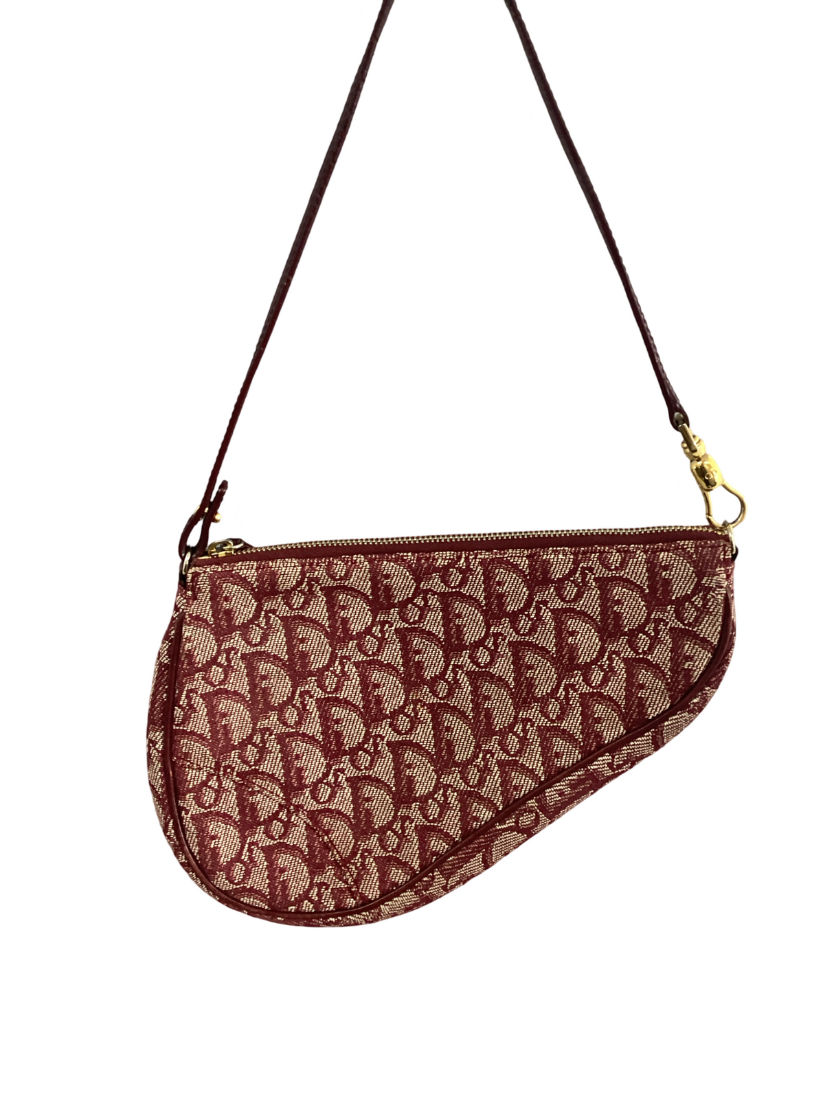 Christian Dior Burgundy Diorissimo Saddle Pochette