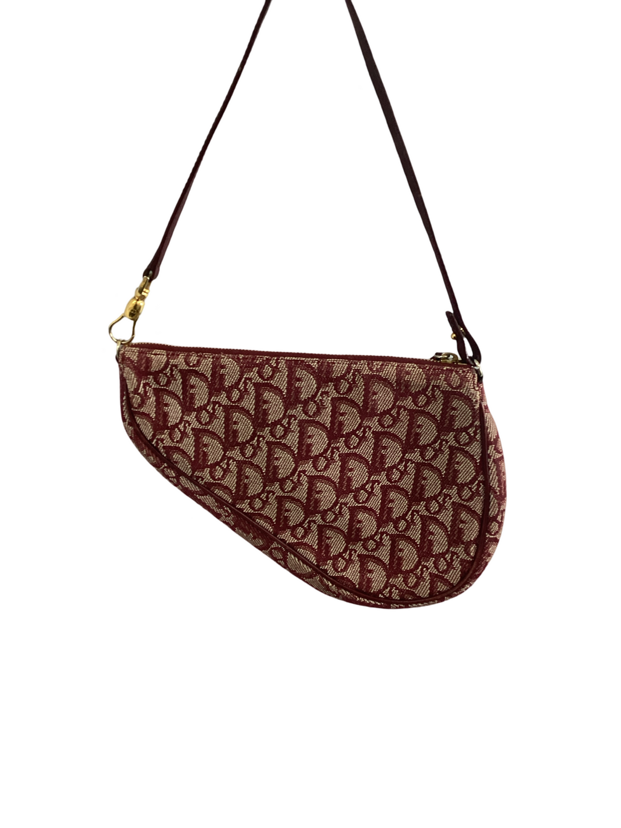 Christian Dior Burgundy Diorissimo Saddle Pochette